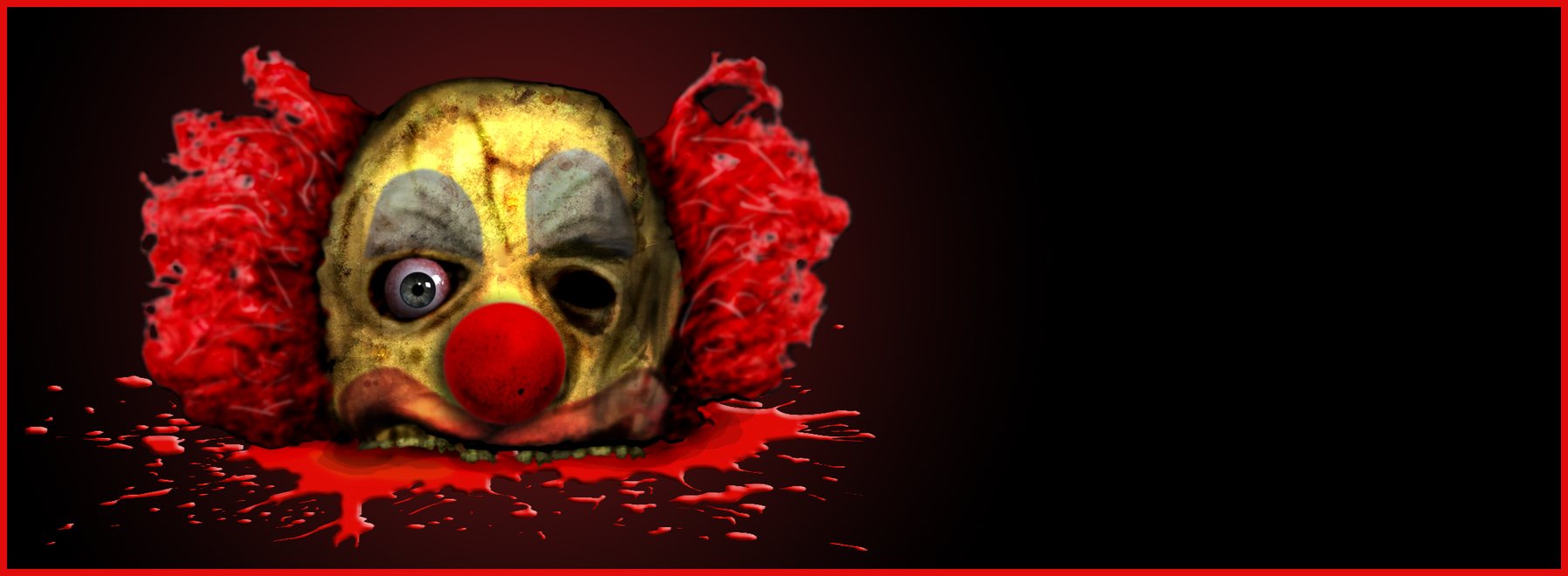 Wide horror clown artwork used as Ghastly Fun Films visual texture